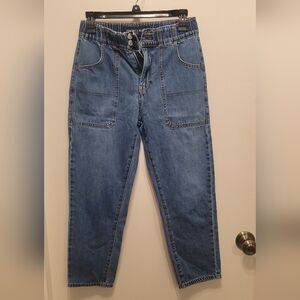 Veronica Beard Blue Denim Jeans with Gold Stitching